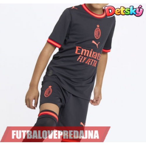 Lacne Dětský Futbalové dres AC Milan Christopher Nkunku #18 2026-27 Krátky Rukáv - Tretina (+ trenírky)