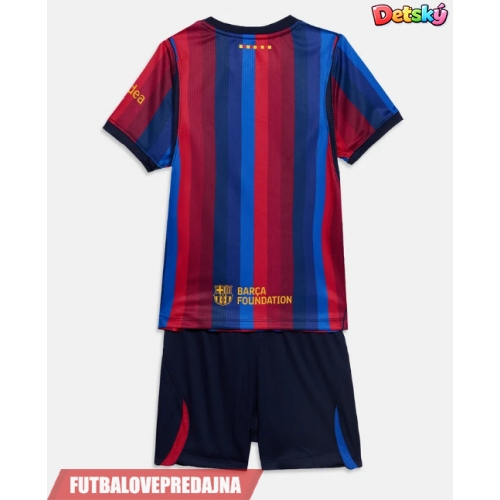 Lacne Dětský Futbalové dres Barcelona 2026-27 Krátky Rukáv - Domáci (+ trenírky)