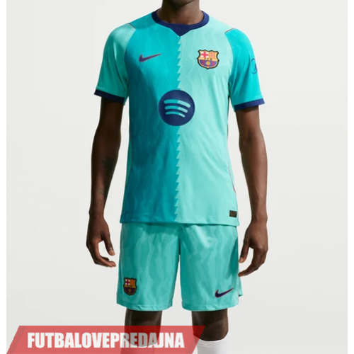 Lacne Dětský Futbalové dres Barcelona 2026-27 Krátky Rukáv - Tretina (+ trenírky)