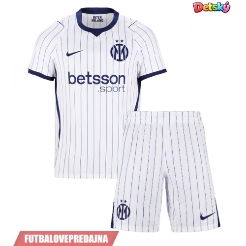 Lacne Dětský Futbalové dres Inter Milan Alessandro Bastoni #95 2026-27 Krátky Rukáv - Preč (+ trenírky)