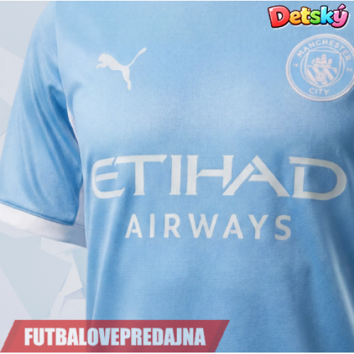 Lacne Dětský Futbalové dres Manchester City Erling Haaland #9 2026-27 Krátky Rukáv - Domáci (+ trenírky)