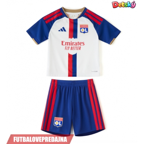 Lacne Dětský Futbalové dres Olympique Lyonnais 2026-27 Krátky Rukáv - Domáci (+ trenírky)