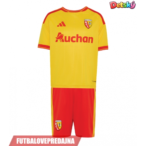 Lacne Dětský Futbalové dres RC Lens 2026-27 Krátky Rukáv - Domáci (+ trenírky)